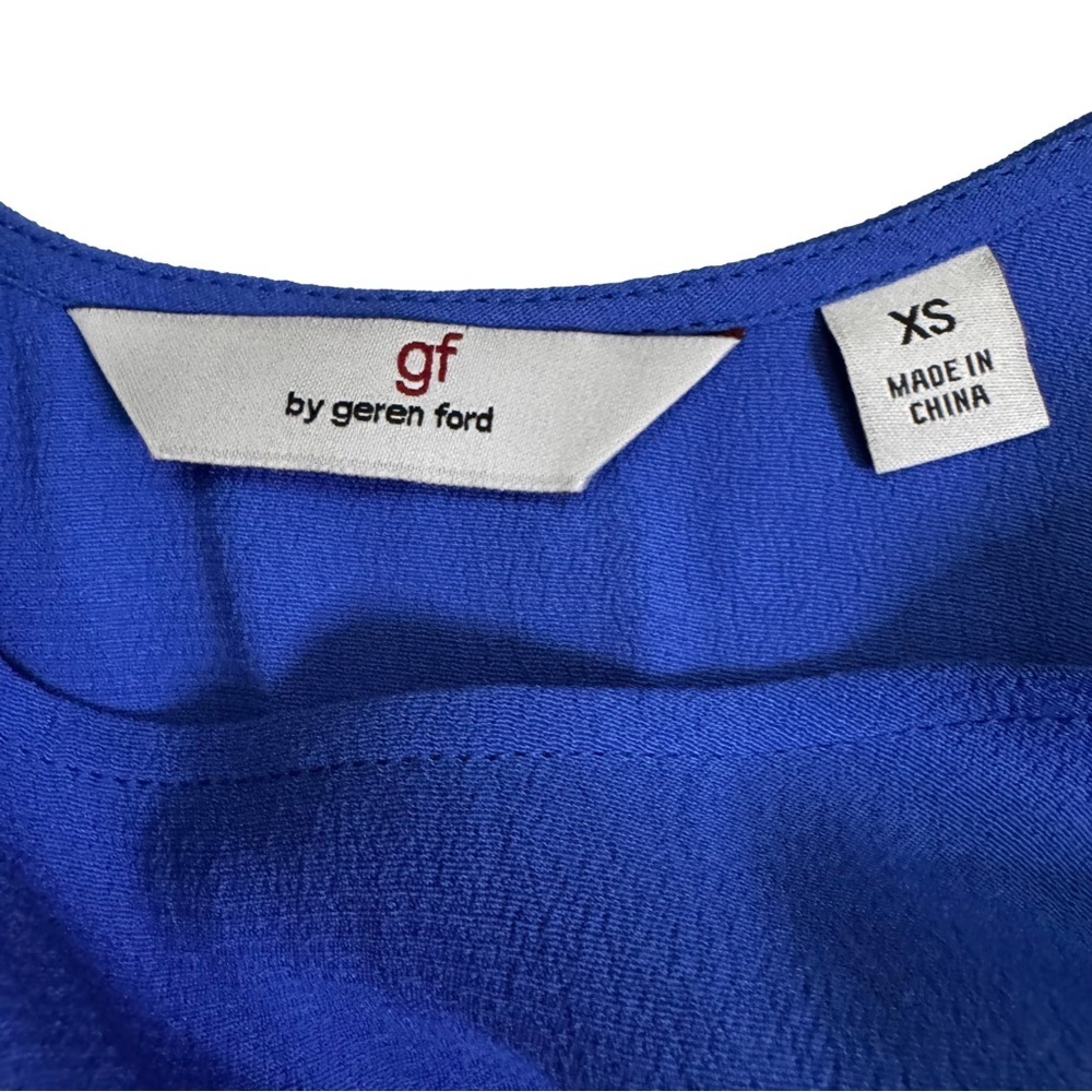 gf by geren ford Cobalt Blue Maxi Dress Size XS High Low Hem Tiered Skirt NWOT - Picture 5 of 9